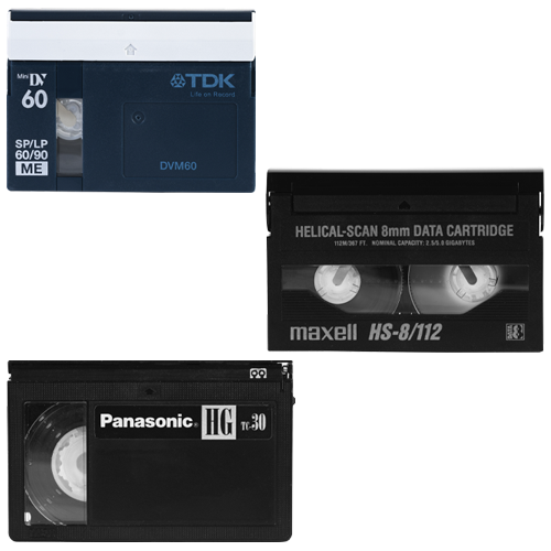 Przegrywanie kaset VHS-C, S-VHS-C, Video8, Hi8, Digital8, miniDV